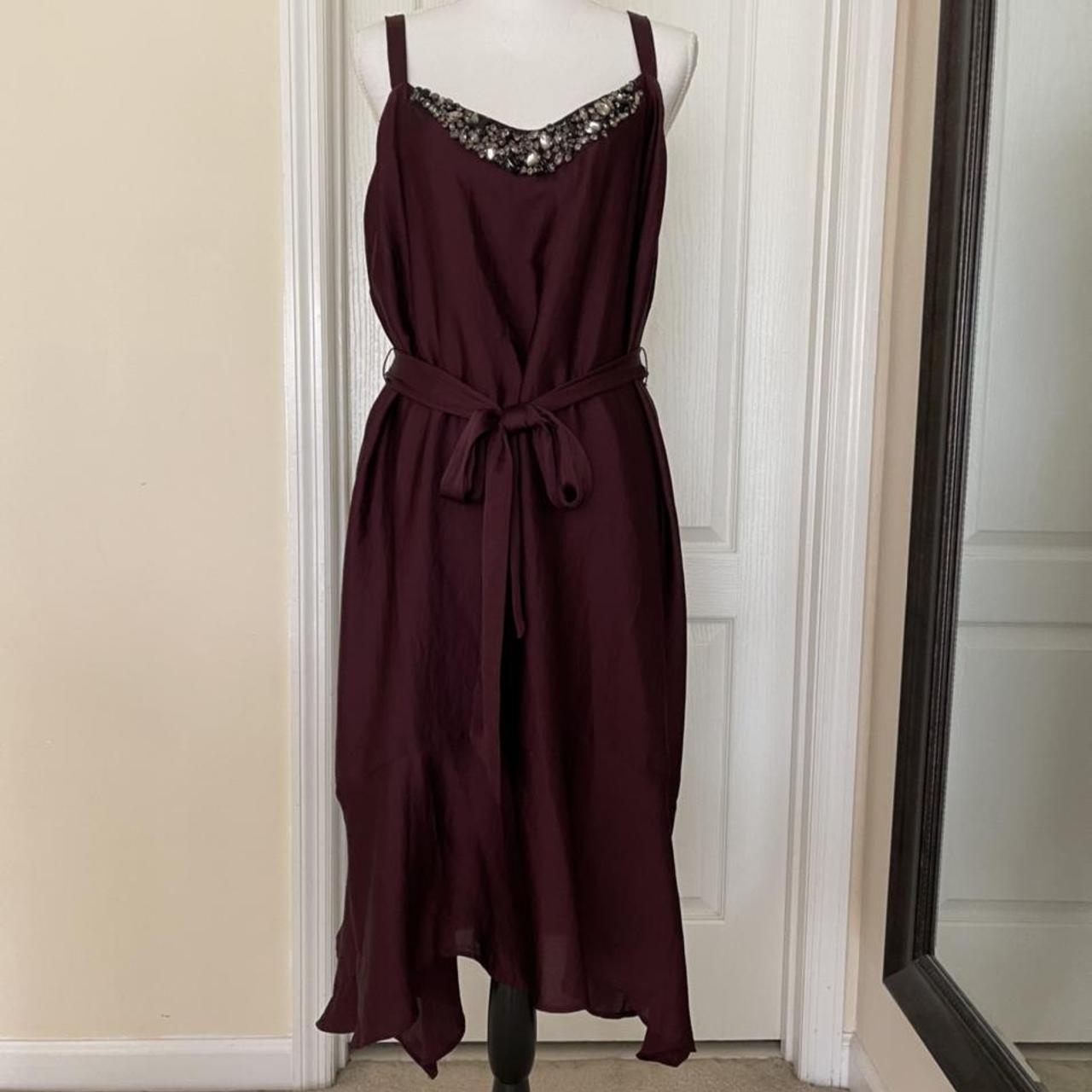 NWT Lane Bryant Woman’s Burgundy Dress, Sz 16.... - Depop