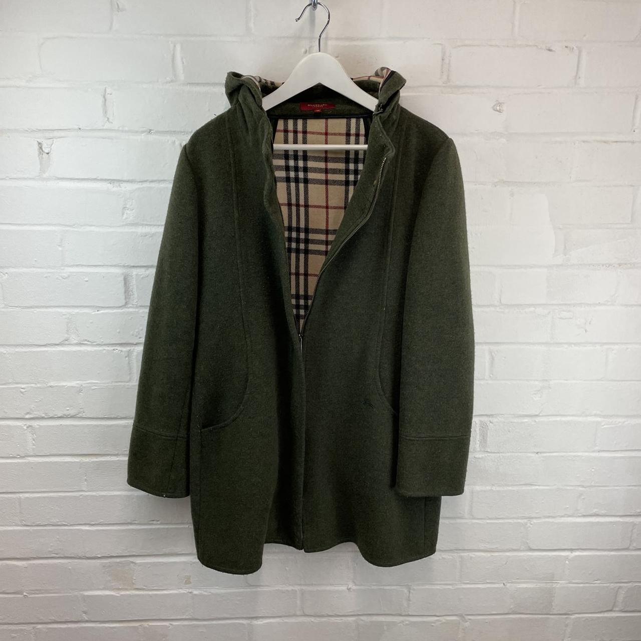 Burberry London green jacket, zip up, has classic... - Depop