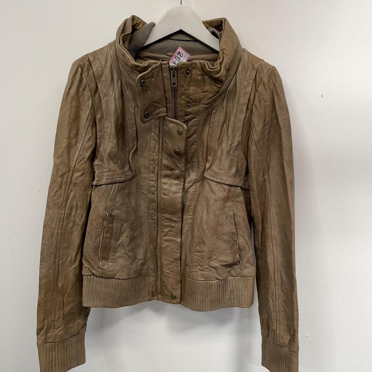 P294 Brown jack place jacket imitation leather Size... - Depop