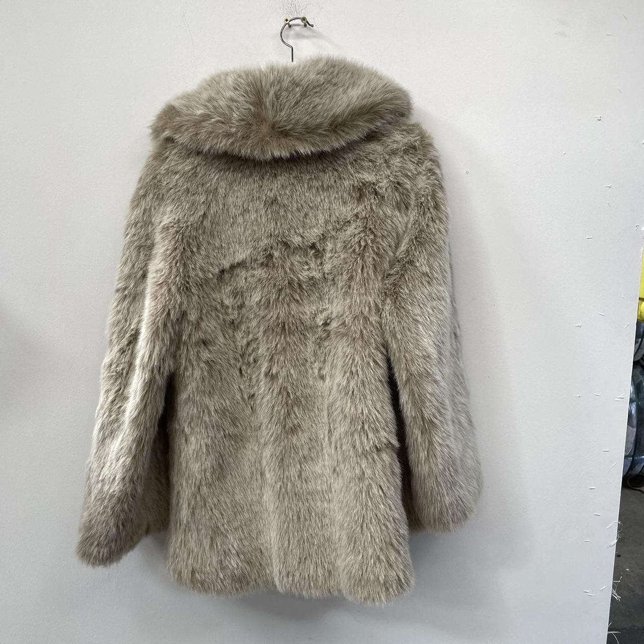 P366 Edina Ronay Furry long coat Size 16 #coat... - Depop