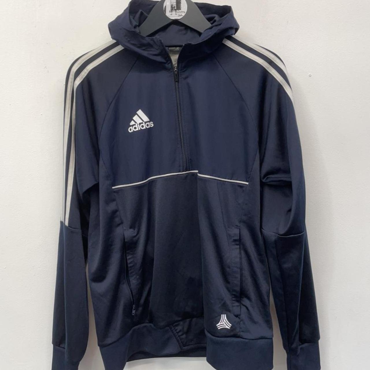 Adidas Men's Navy and Blue Hoodie | Depop