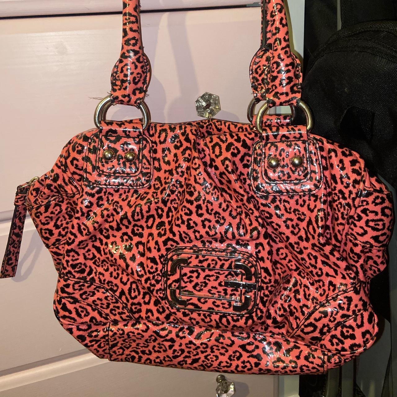 Vintage Guess pink cheetah print purse Y2k Depop