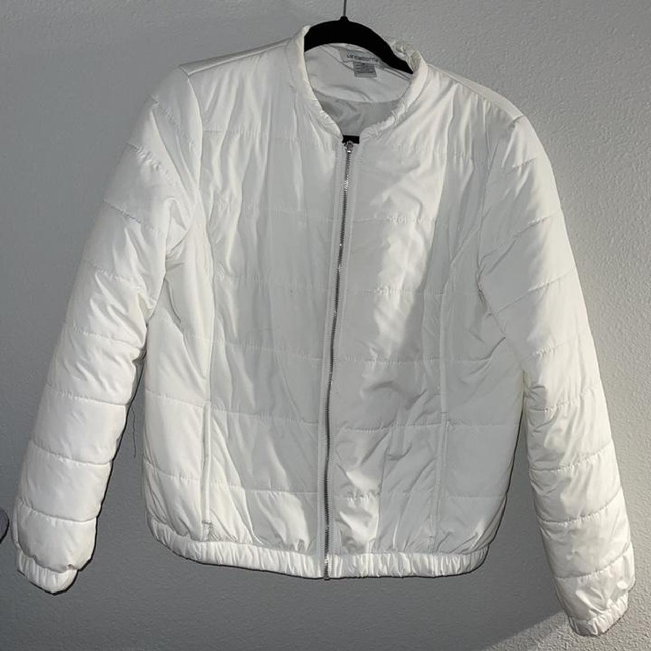 Liz Claiborne Women's White Jacket | Depop