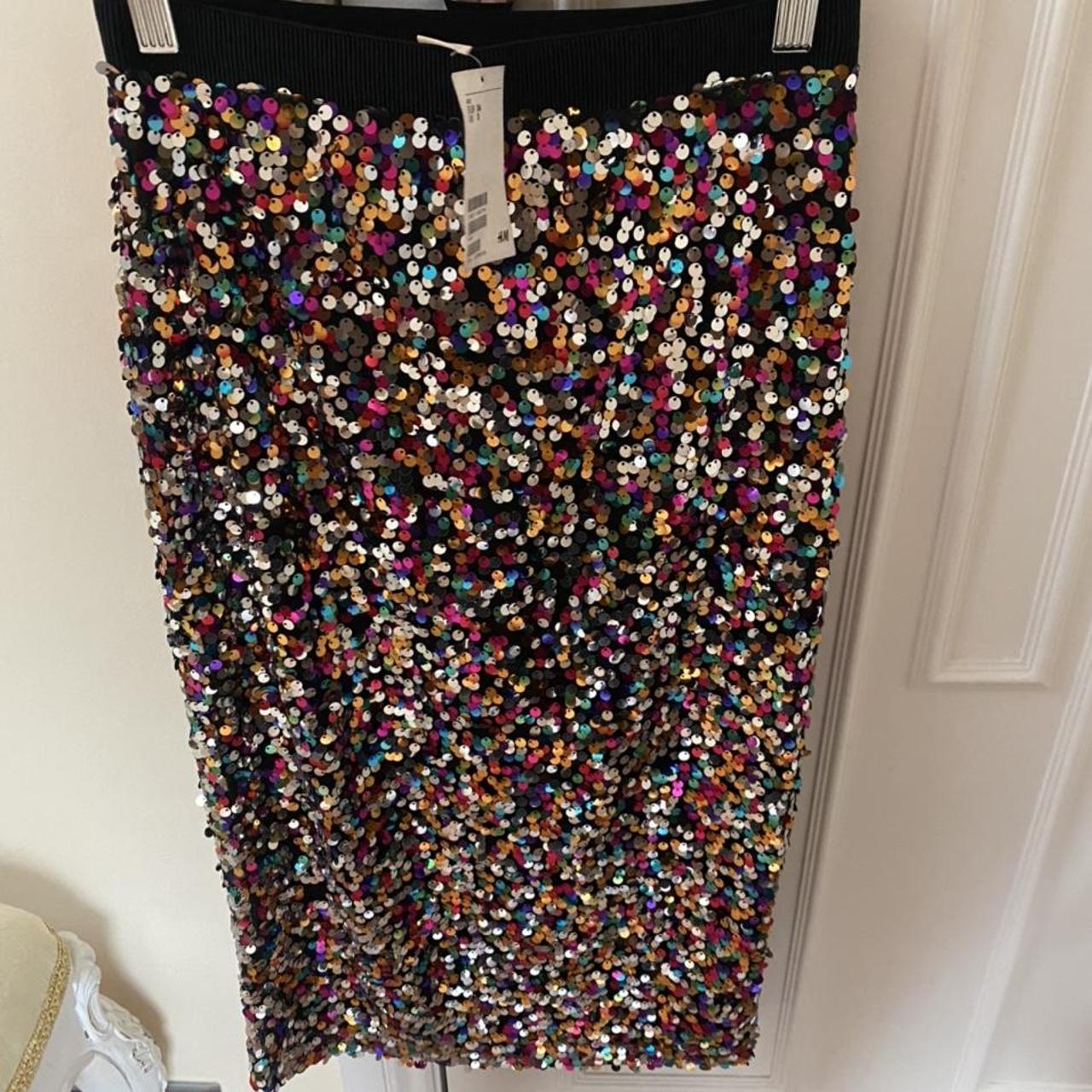 H&m rainbow outlet sequin skirt