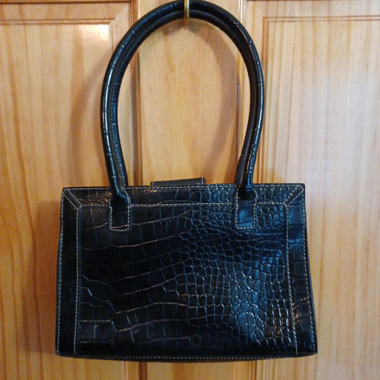 Liz & Co Purse Handbag Bag Shoulder Strap Faux Blue Snake Skin