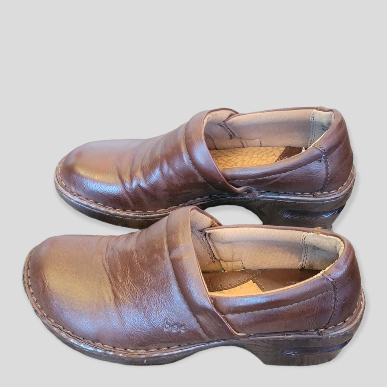 B.O.C. Women's Peggy Clogs Brown Leather Slip On Arc... - Depop