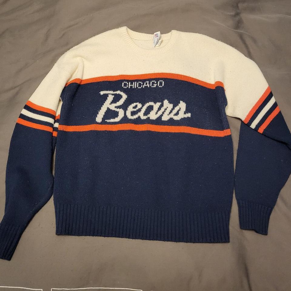 1980's Wool Blend Chicago Bears Sweater by Cliff Engle 