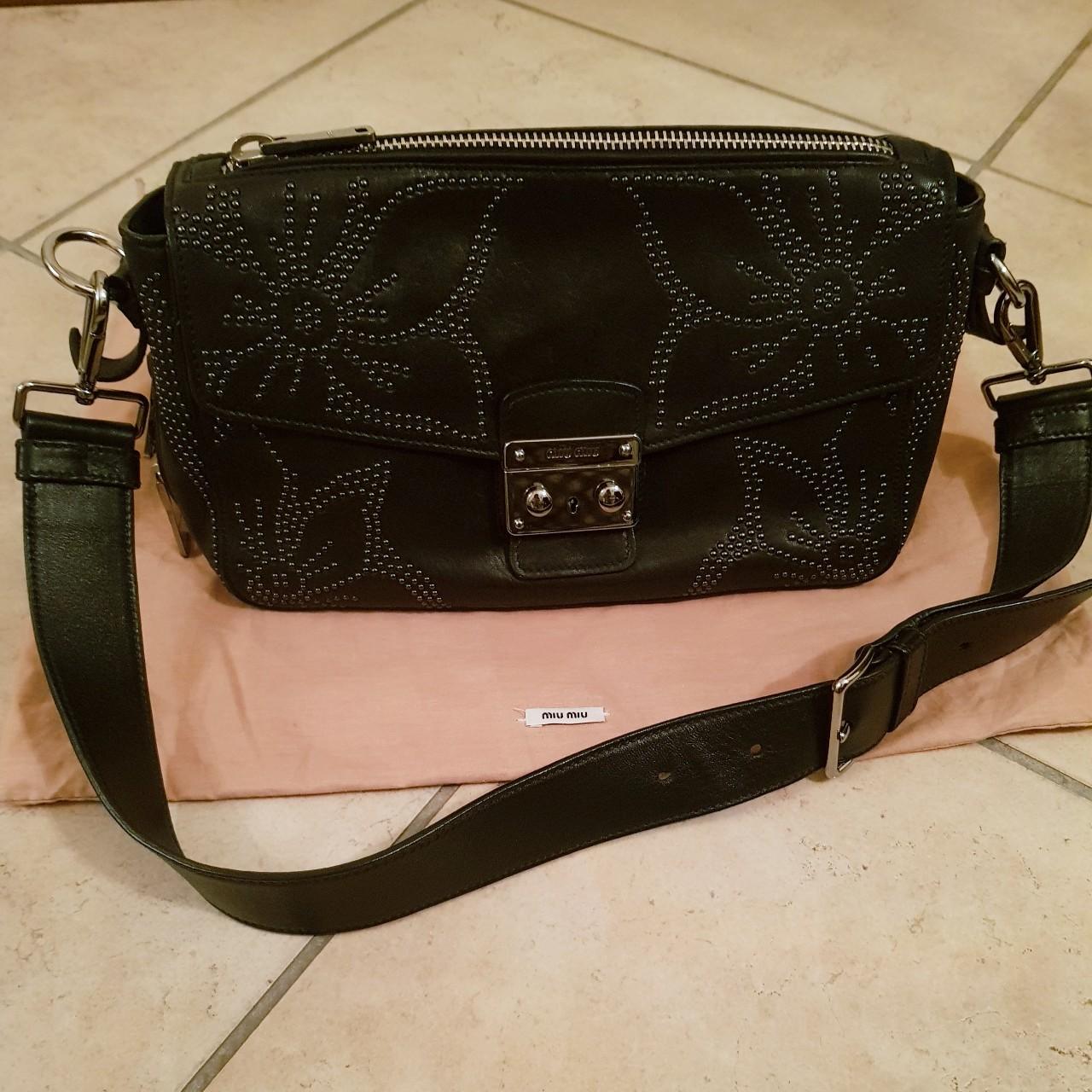 Miu Miu Black Woven Leather Fringe Hobo. Purchased - Depop