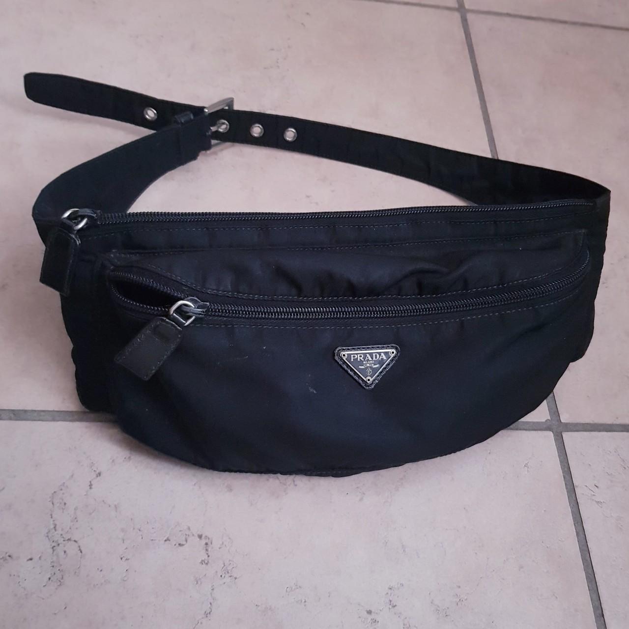 Prada. Vintage 90' waistbag., Black fanny pack, in