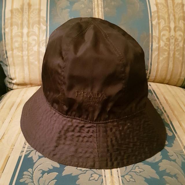 PRADA Vintage. 90's iconic bucket hat. Classic Prada... - Depop