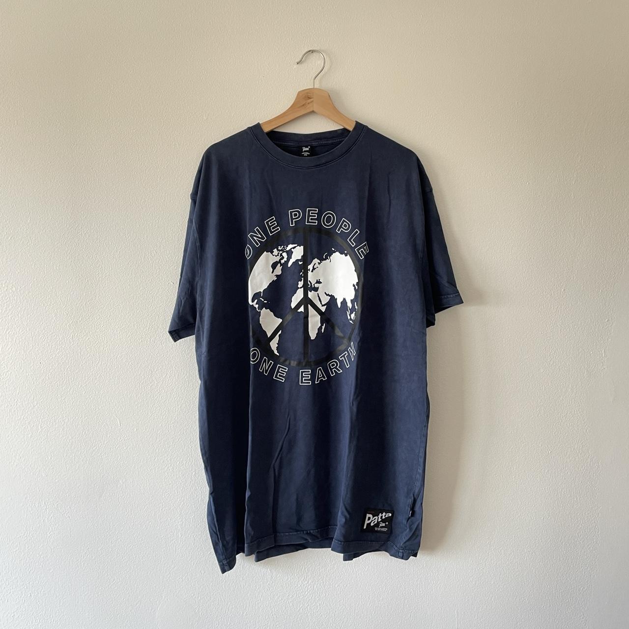 Patta Men's Navy and Black T-shirt | Depop