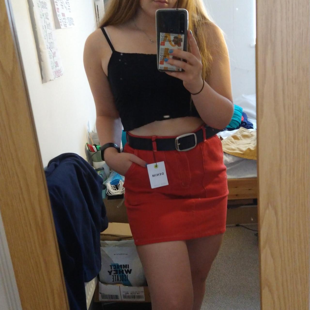New Look red denim skirt - Vinted