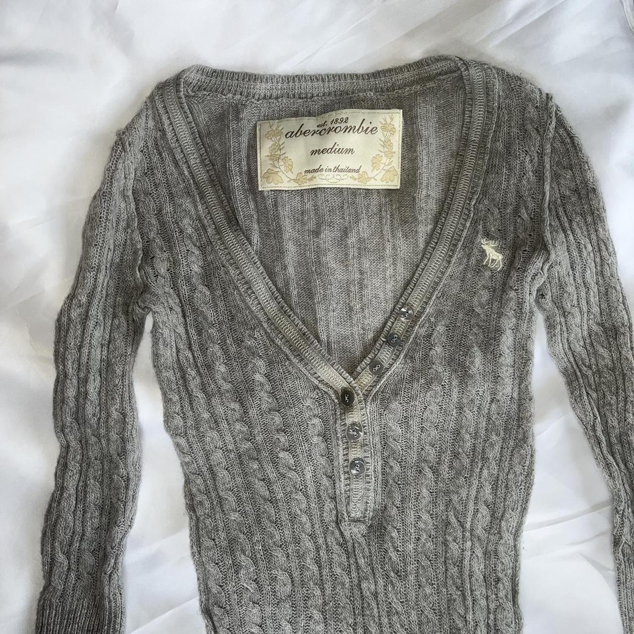 y2k abercrombie & fitch ribbed knit babydoll knit... - Depop