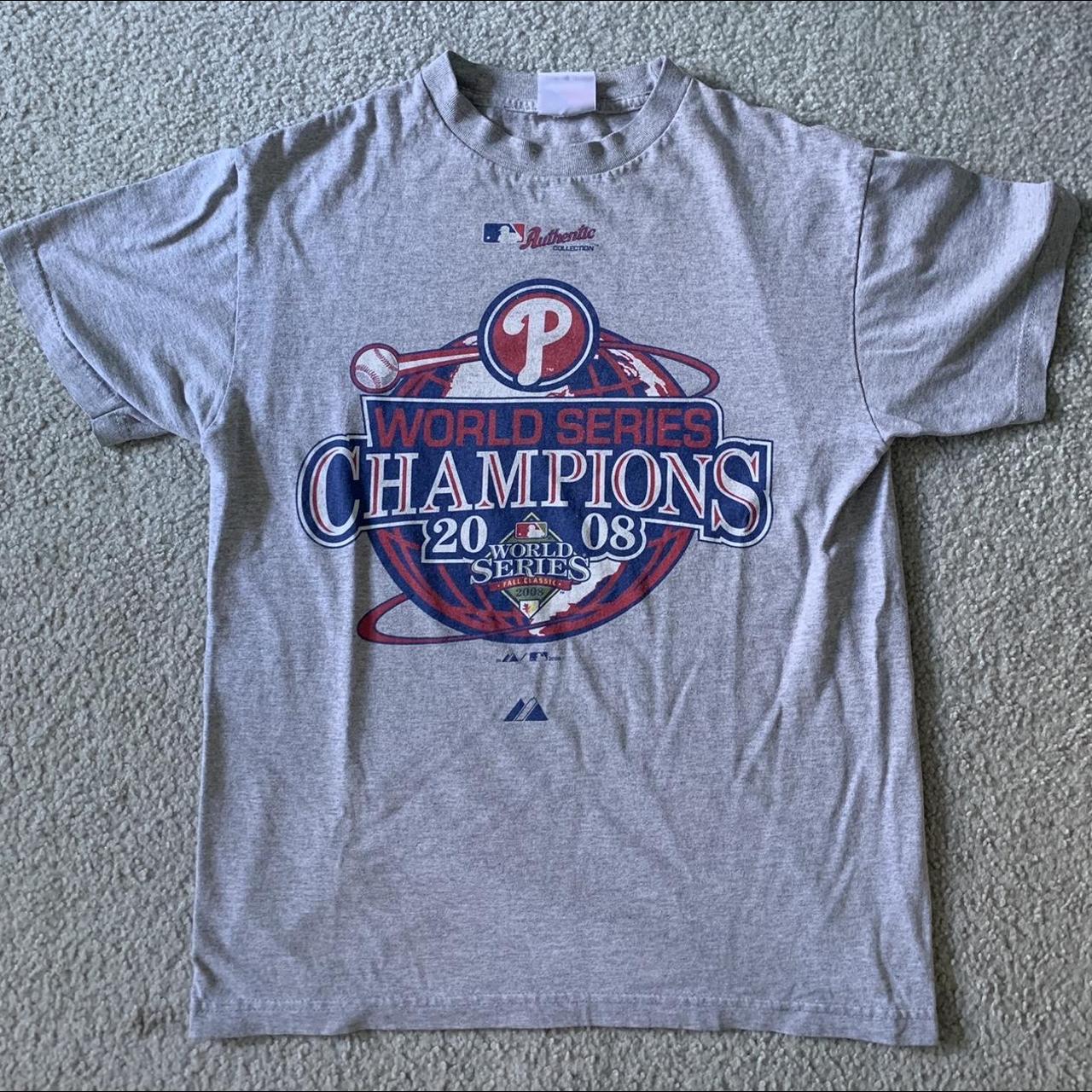 Vintage y2k Phillies 2008 World Series Majestic... - Depop