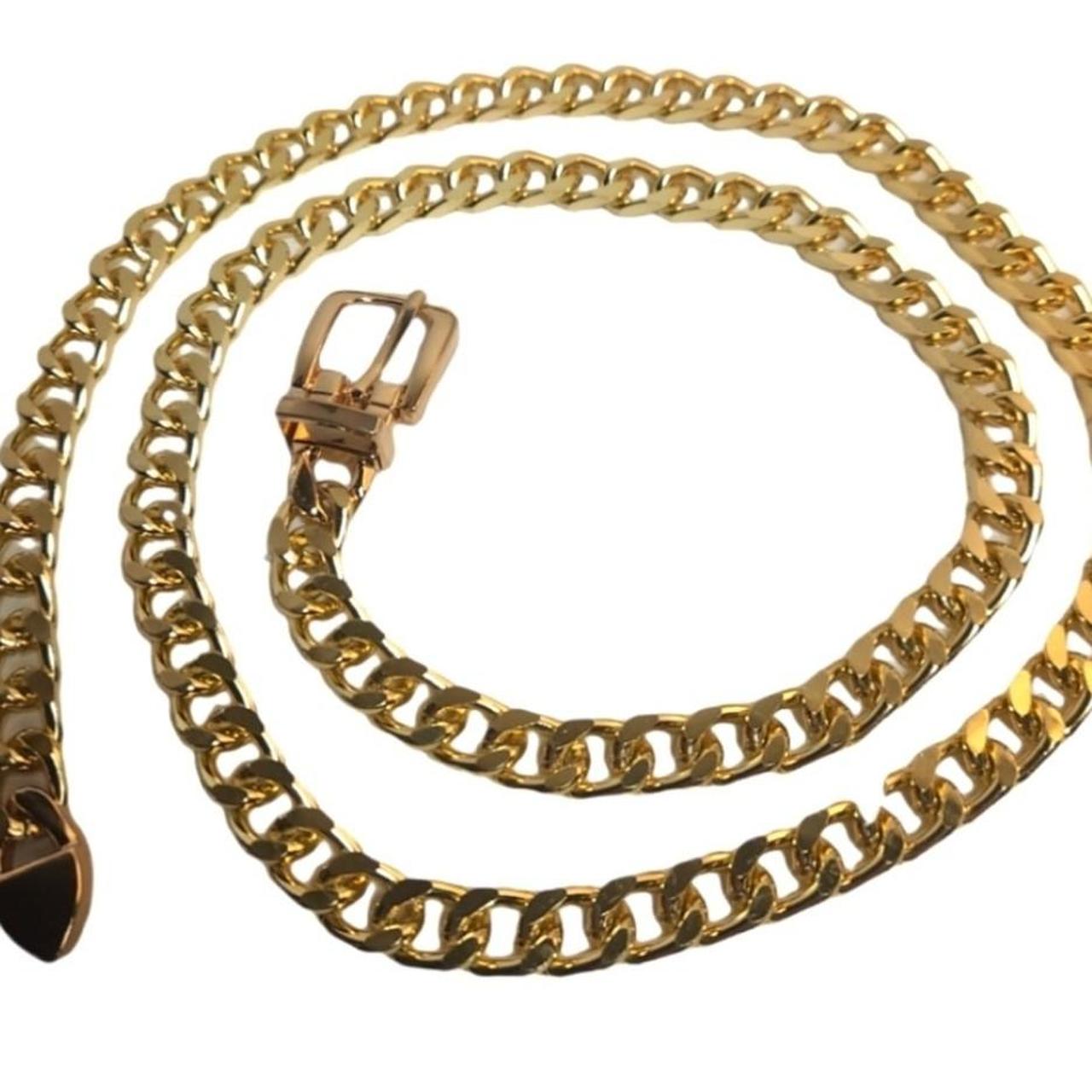 NWT CONDITION GOLD CHAIN BELT 47" LENGTH .5" 1."... Depop