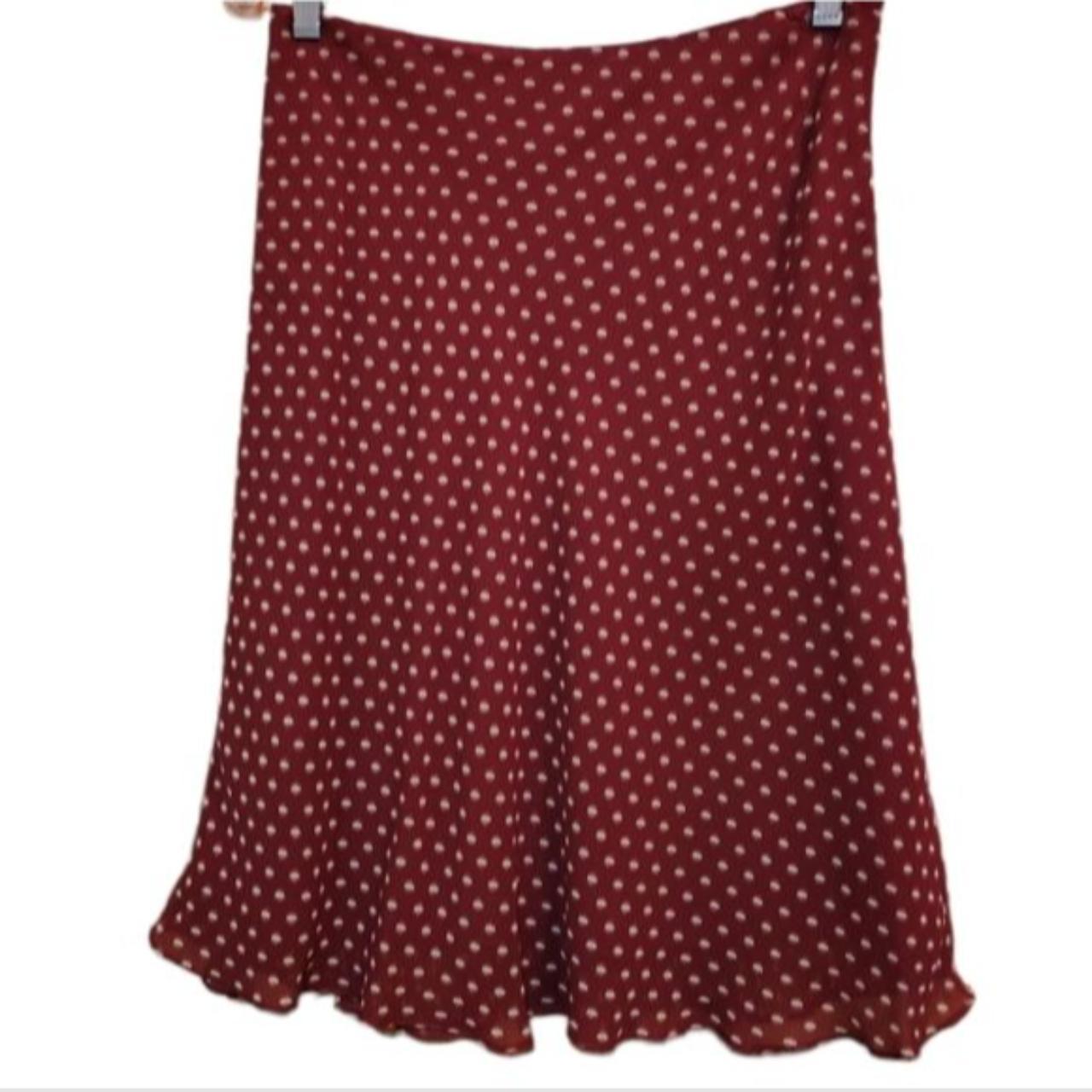 Ann Taylor Women's Red and Tan Skirt (2)