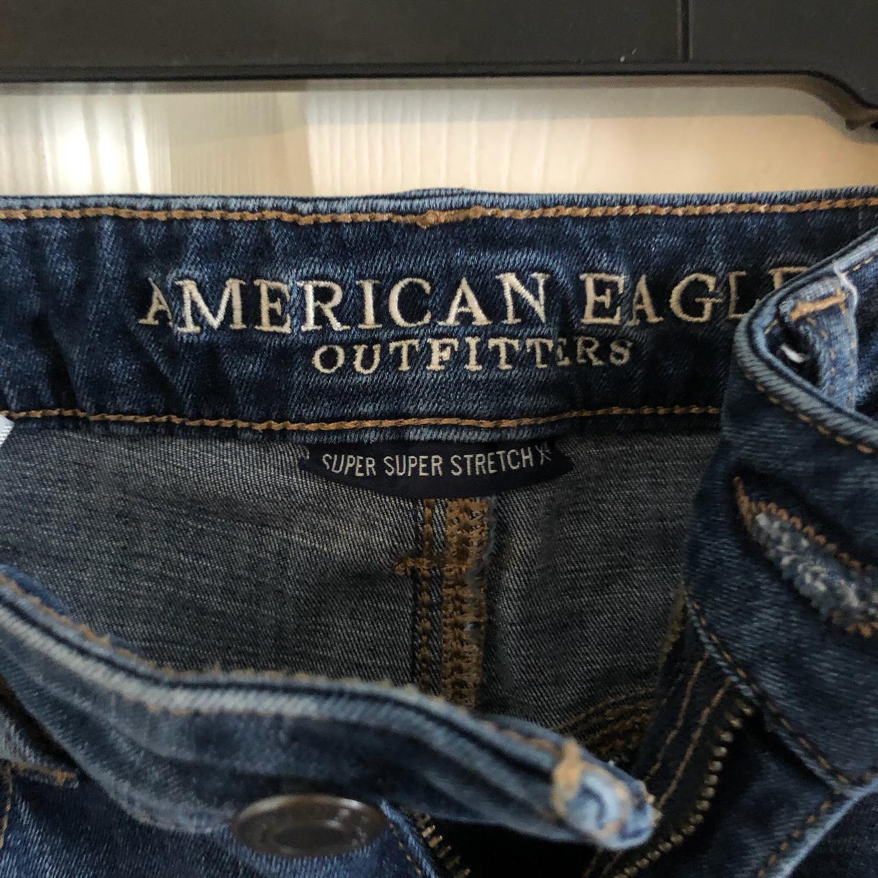 US size 8 American eagle dark blue distressed ripped... - Depop