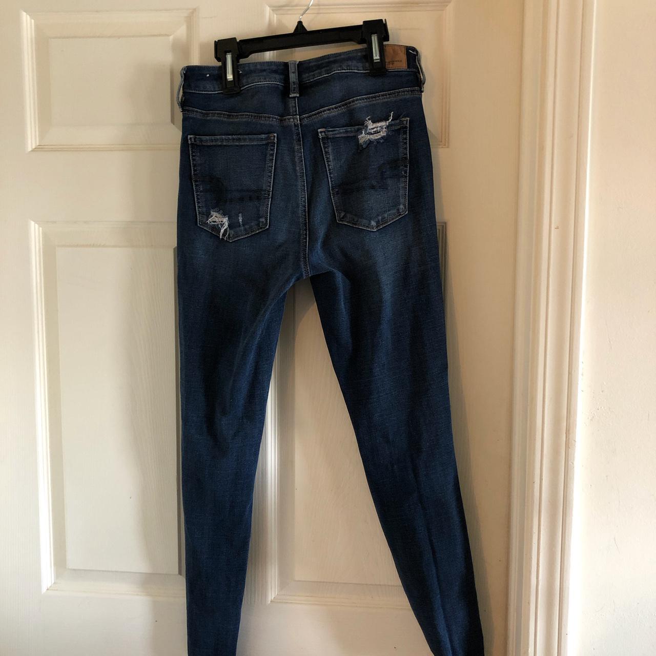 US Size 8 American Eagle Dark Blue Distressed Ripped Depop