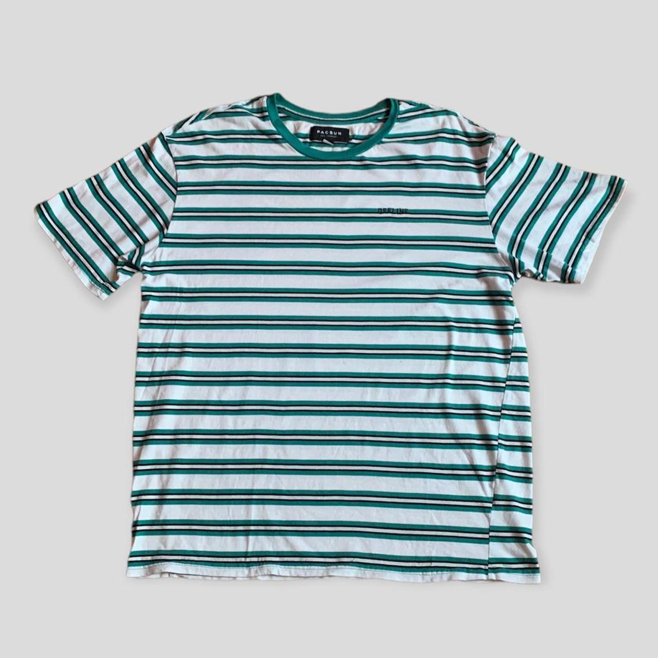 Green and white striped t shirt from pacsun.... - Depop