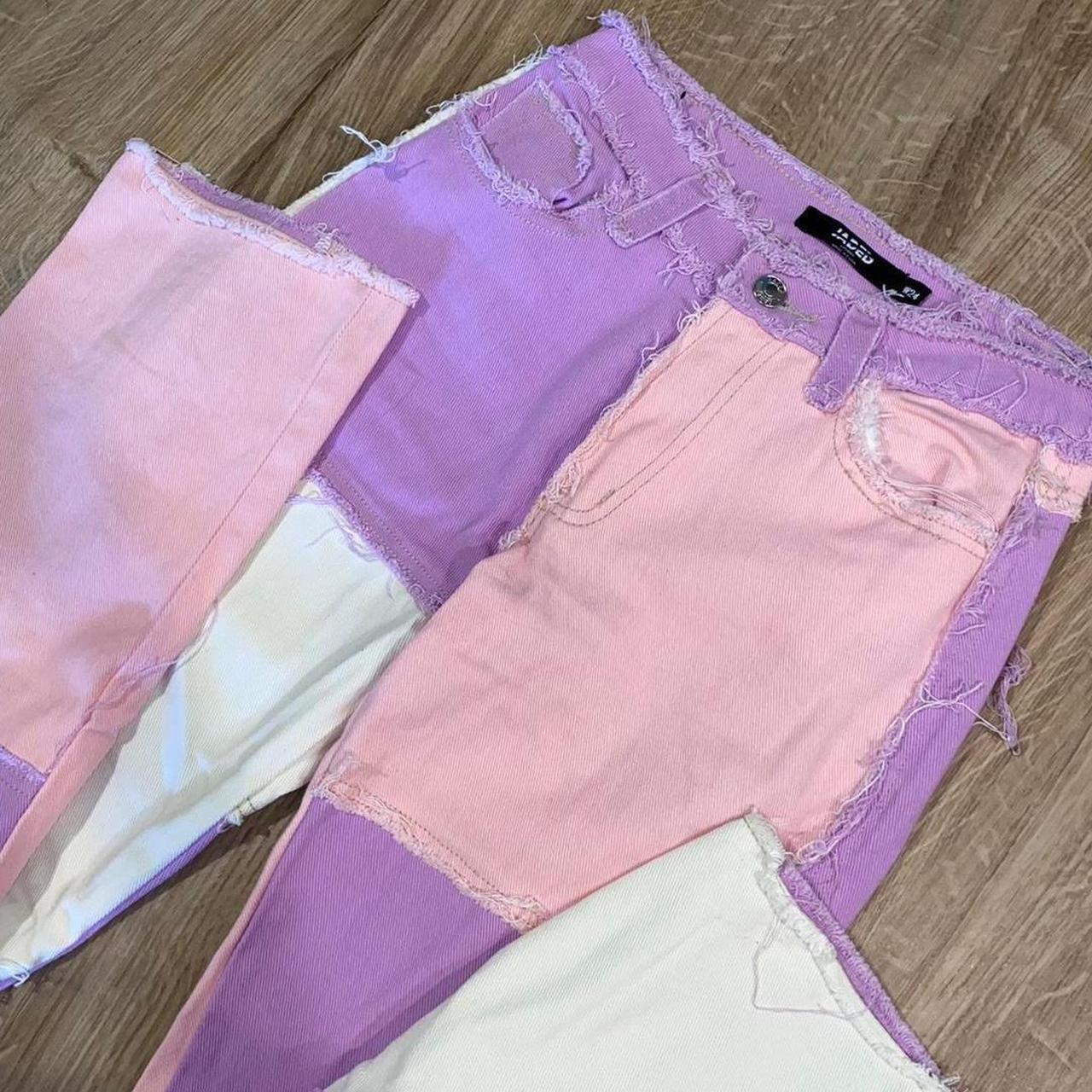 Jaded London patchwork pastel jeans size... Depop