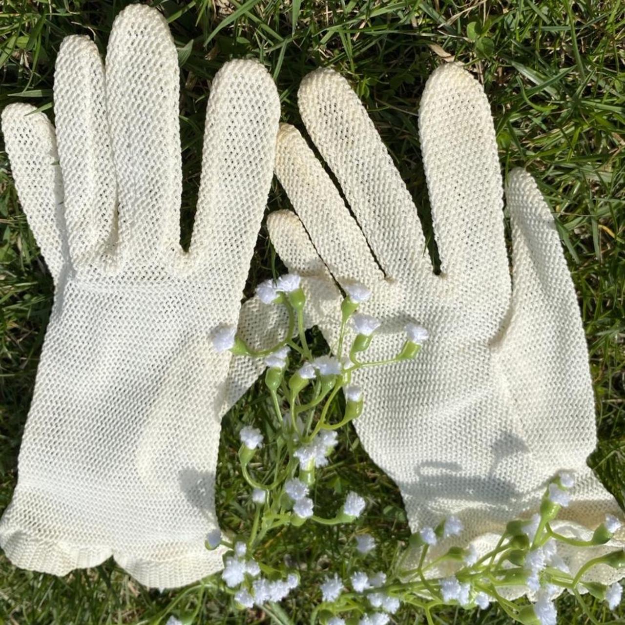 Vintage cream white gloves Made out of a net like... Depop