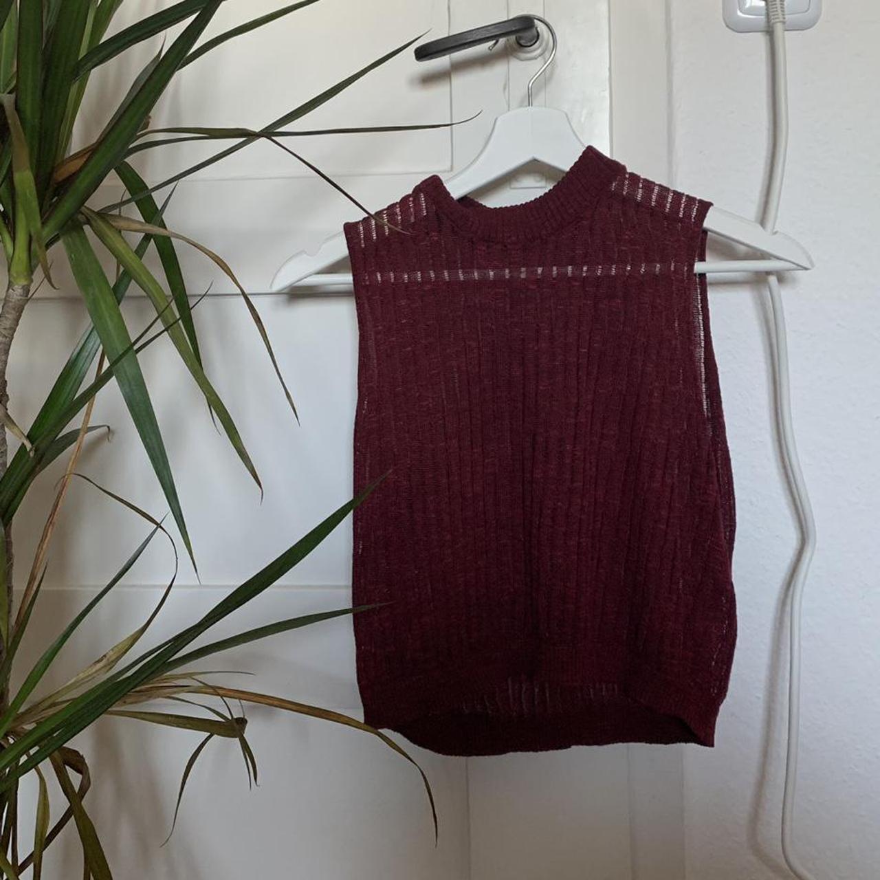 Unbranded Women's Red and Burgundy Crop-top (3)