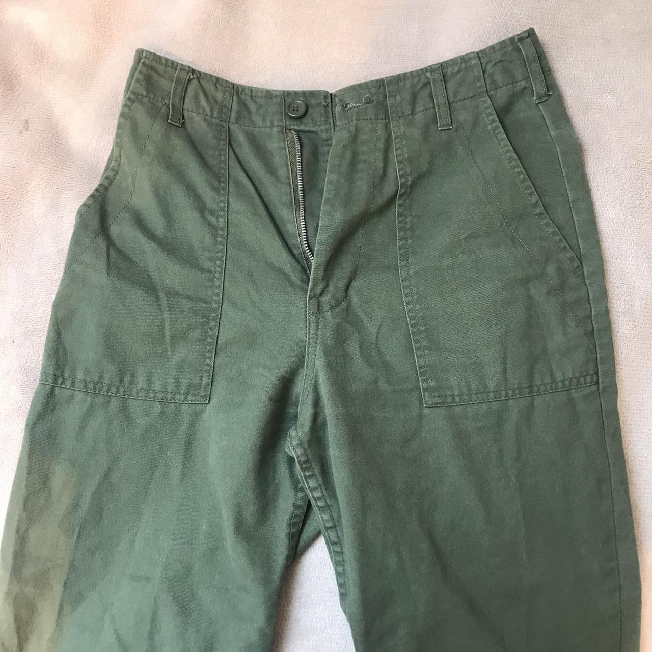 khaki green brandy melville cargo pants. in great... - Depop