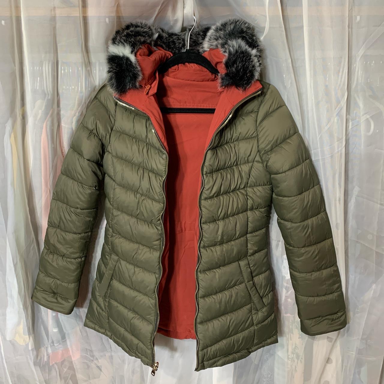 Brand new never worn red and grey winter coat