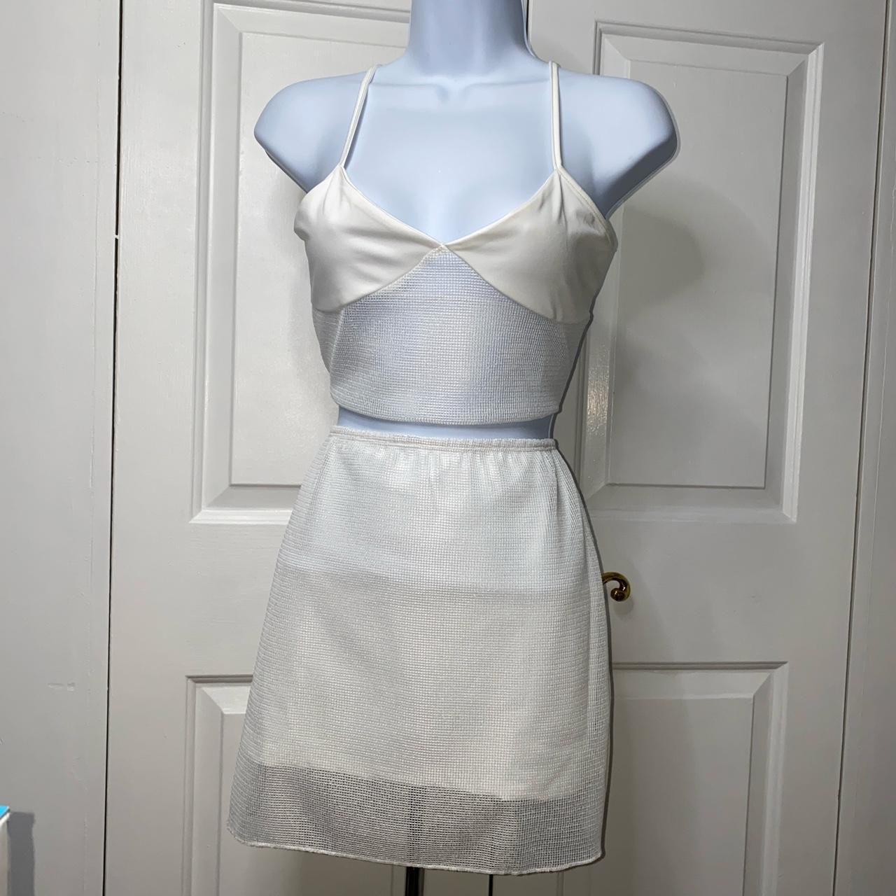 Y2K Mesh Cami and Mini Skirt Coord Set Bust... - Depop