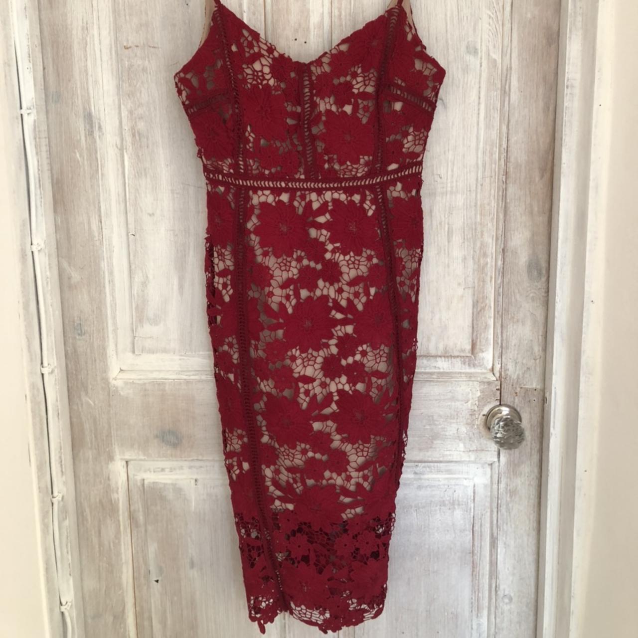 New look red dress hot sale lace