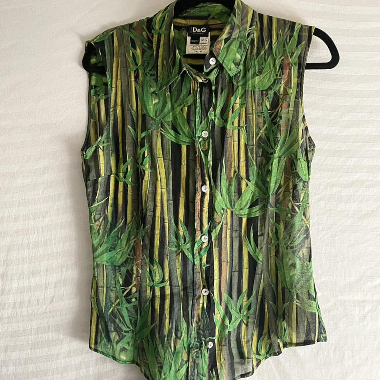 Dolce & Gabbana Women's Green Blouse | Depop