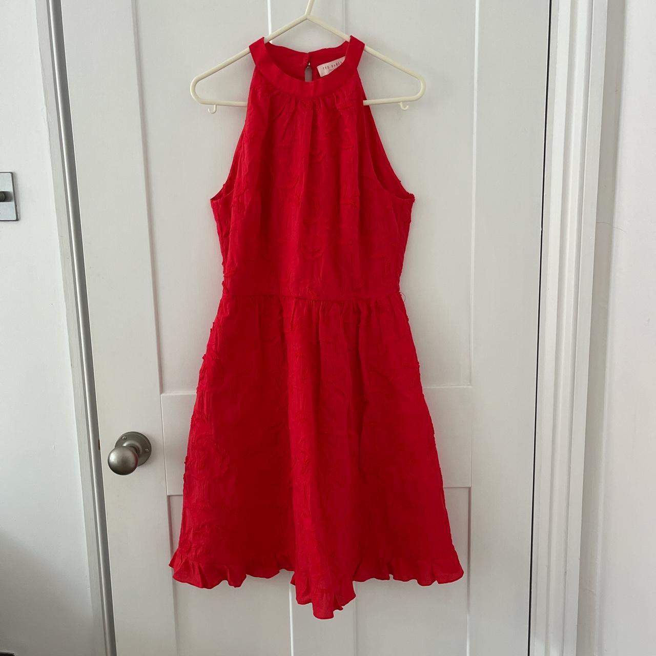 Ted Baker Women's Orange and Red Dress | Depop