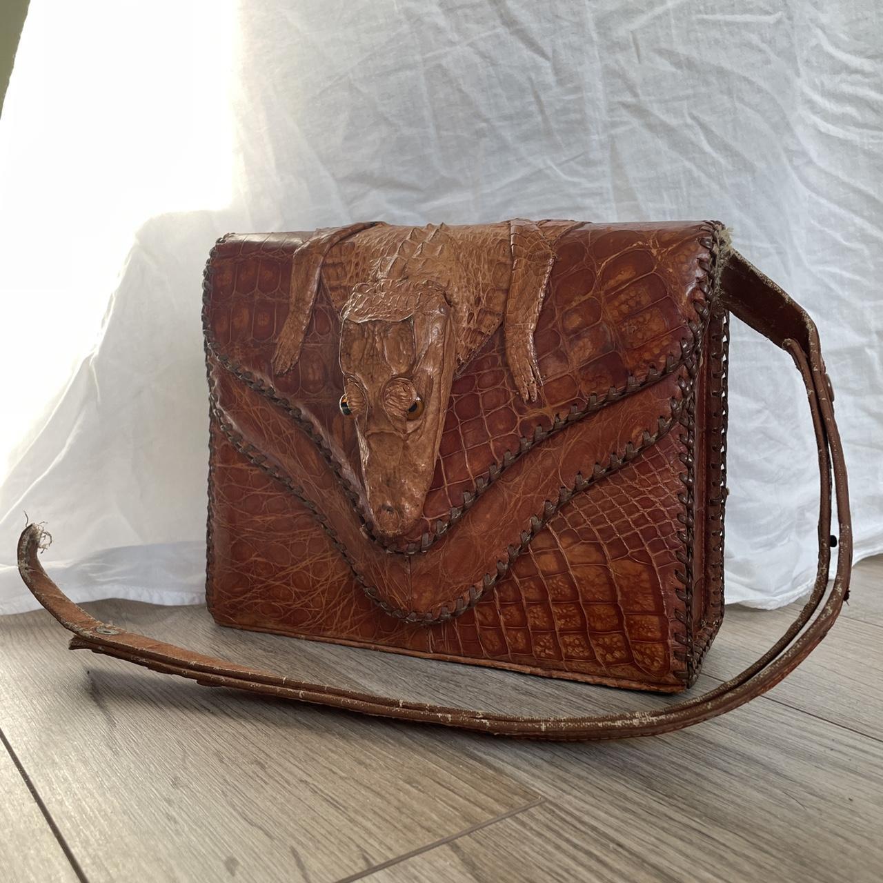 1940s Vintage Crocodile Leather Hand Bag