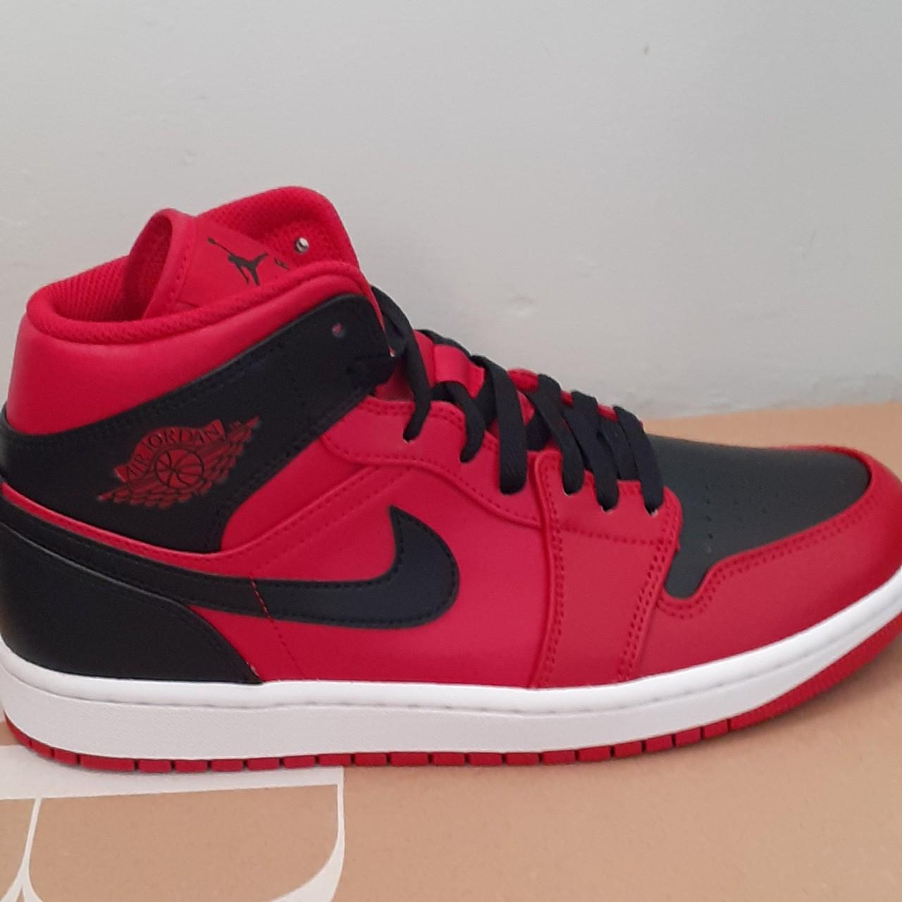 Red Air Jordan 1 Mid shoes Message if interested - Depop