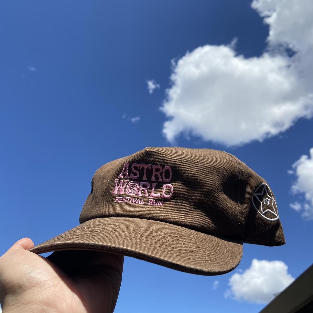 Men's Brown and Pink Hat Depop