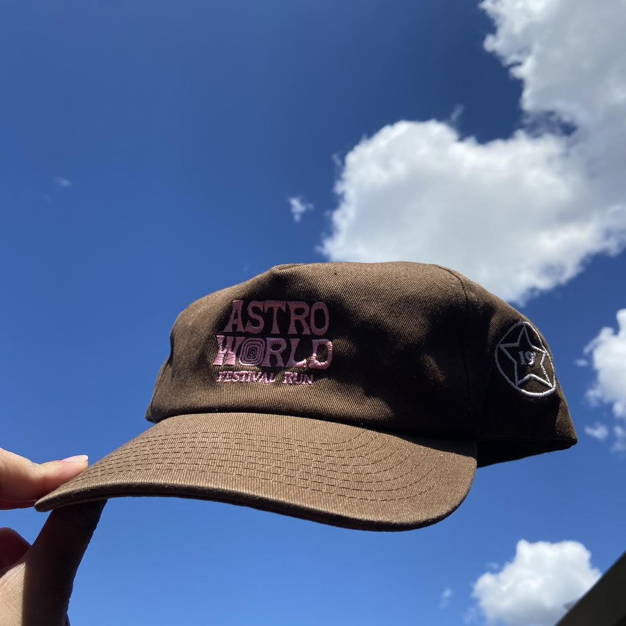 Men's Brown and Pink Hat Depop