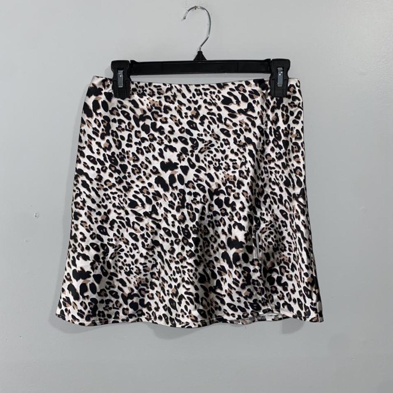 leopard print princess polly mini skirt - Depop