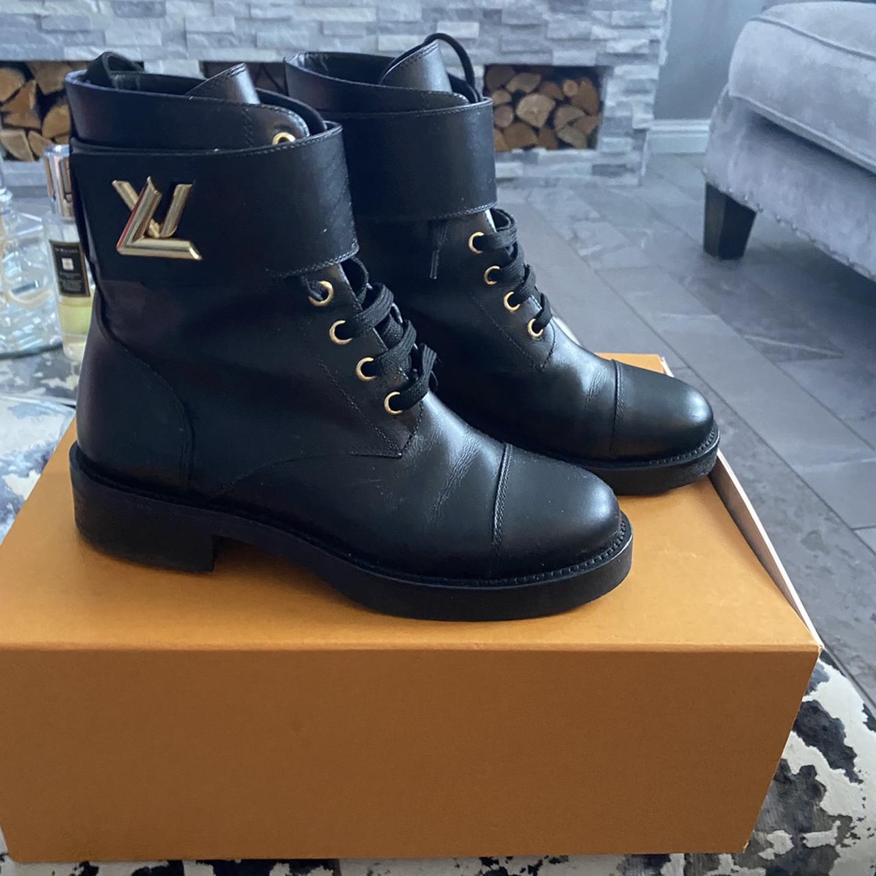 Authentic Louis Vuitton wonderland flat ranger boots - Depop