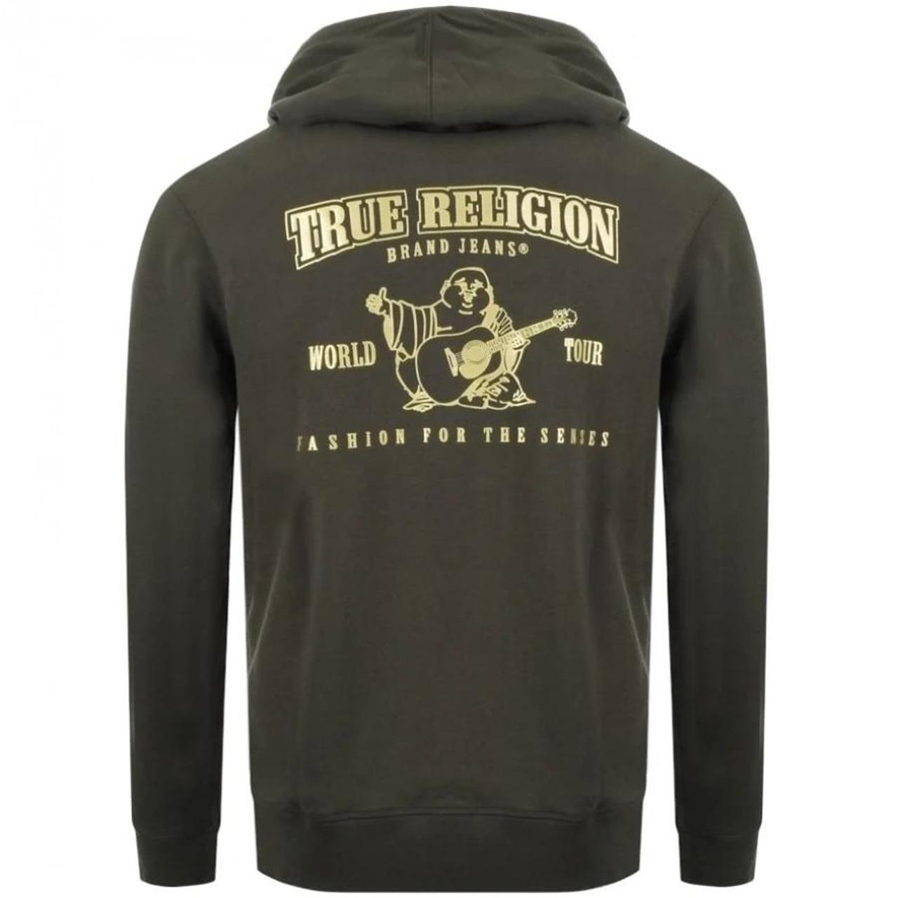 True Religion Double Puff Full Zip Hoodie... - Depop