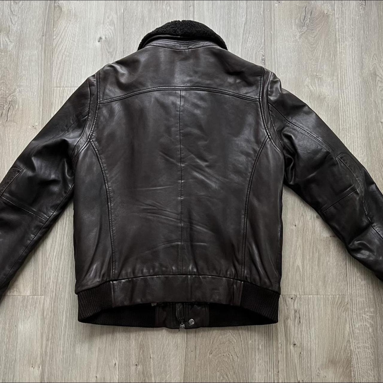 Hugo Boss Napa leather flight jacket. Perfect... - Depop