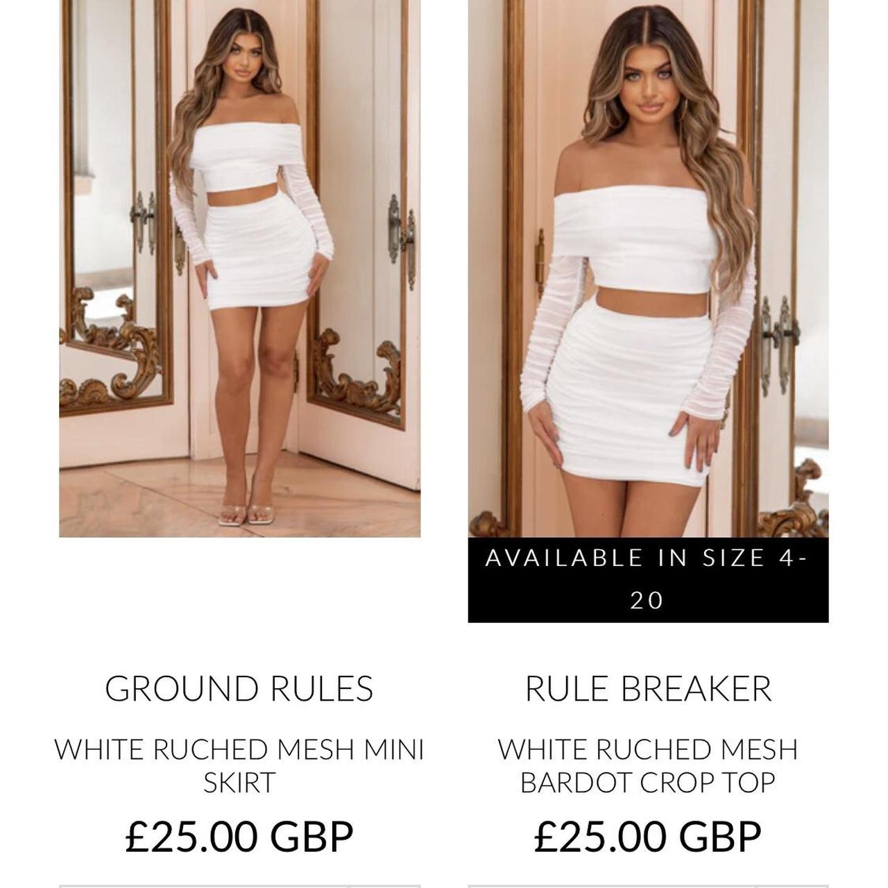 White club london mesh co ord🤍 Worn once in mint... Depop