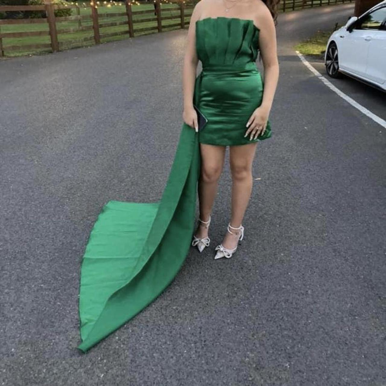 Hand made emerald green dress💚 unreal photos don’t... - Depop