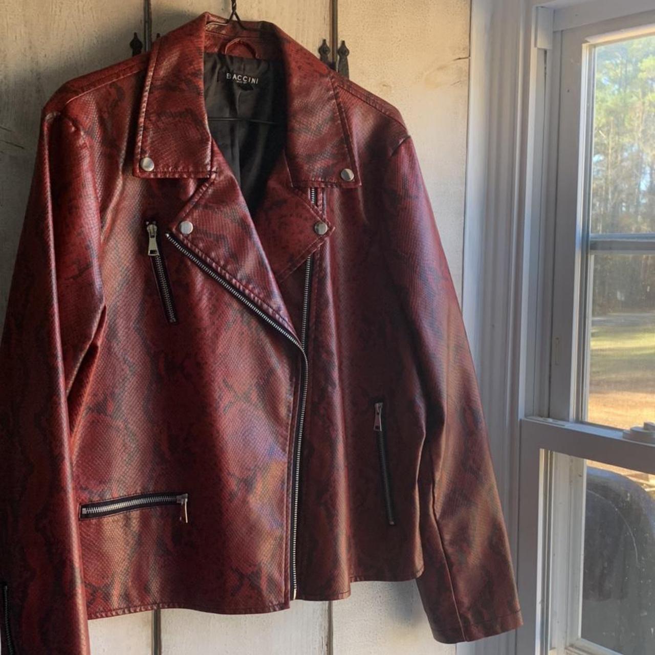 red snakeskin leather jacket