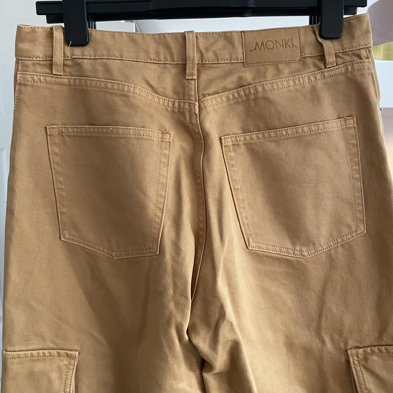 Monki brown wide leg cargo trousers. There are... - Depop