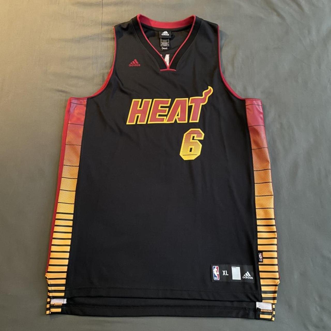 Adidas Miami Heat Basketball Shirt Jersey All Sizes Black Red New