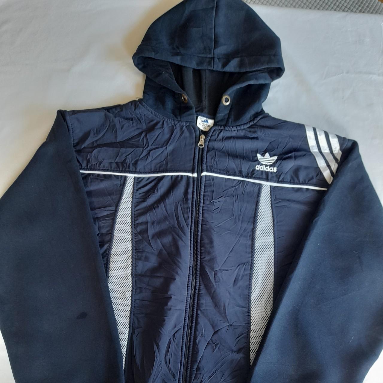 Adidas Men's Navy and White Hoodie | Depop