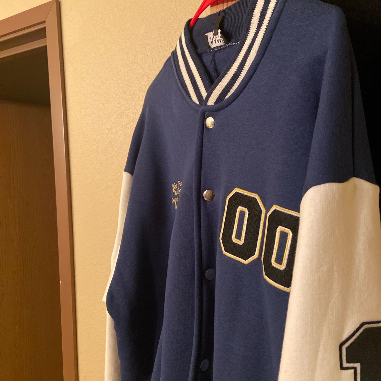 Boohoo man blue varsity jacket from dababy - Depop