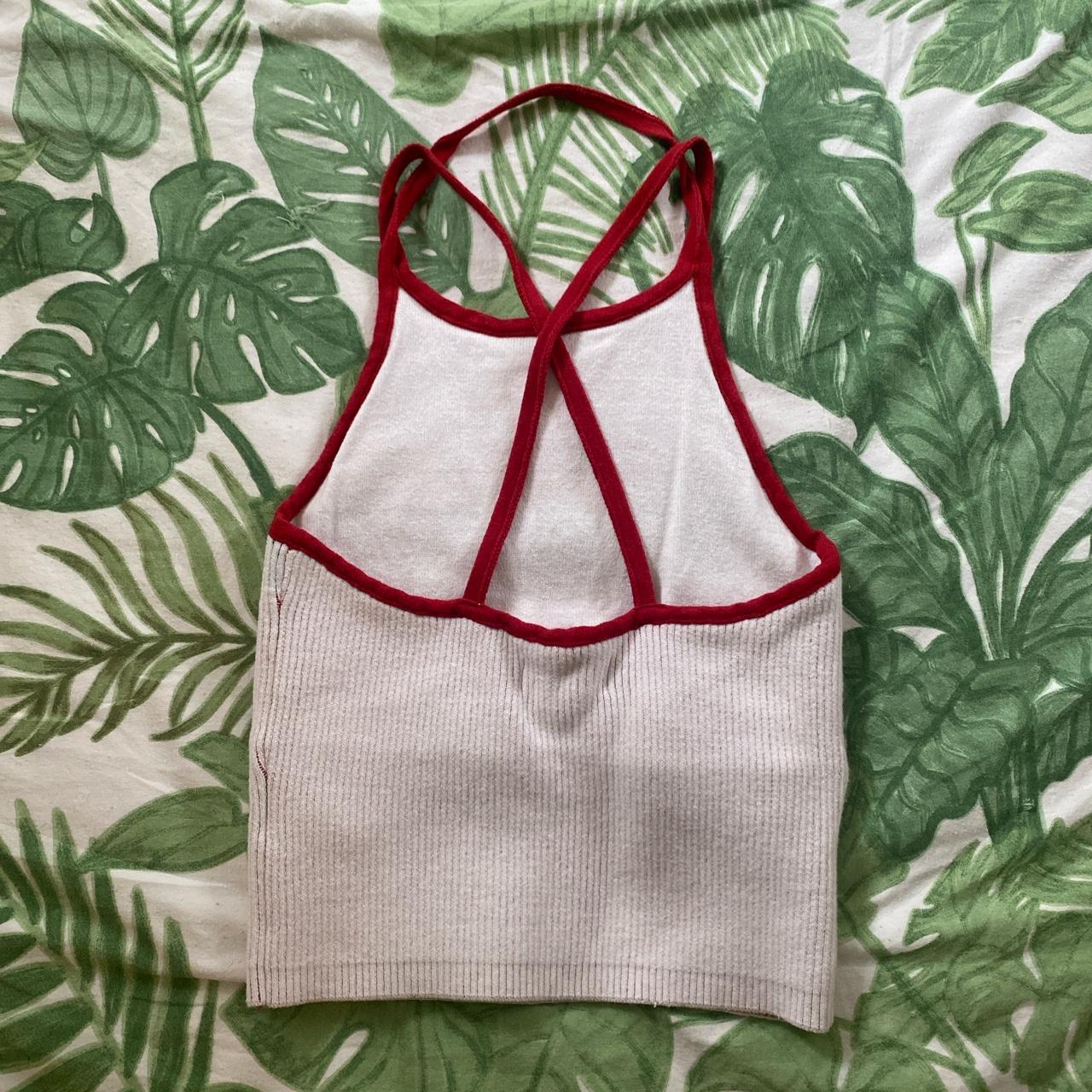 USA Hollister white and red crop top. 🇺🇸 Never worn... - Depop