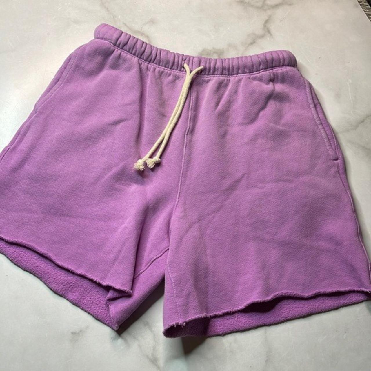 RE/DONE Purple Hanes Edition 80s Sweat Shorts Stay... - Depop