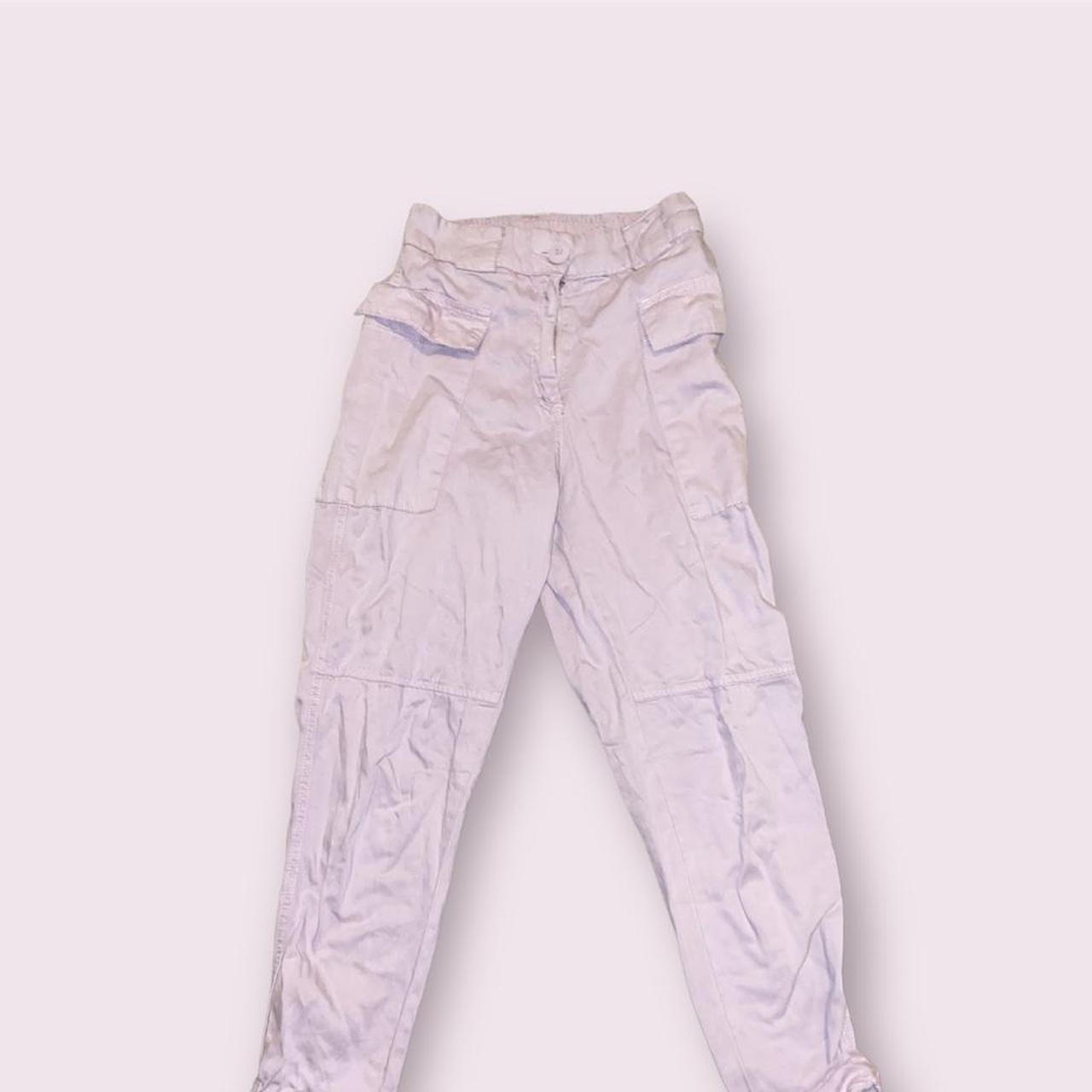 bershka lilac / light purple cargo pants trousers... Depop